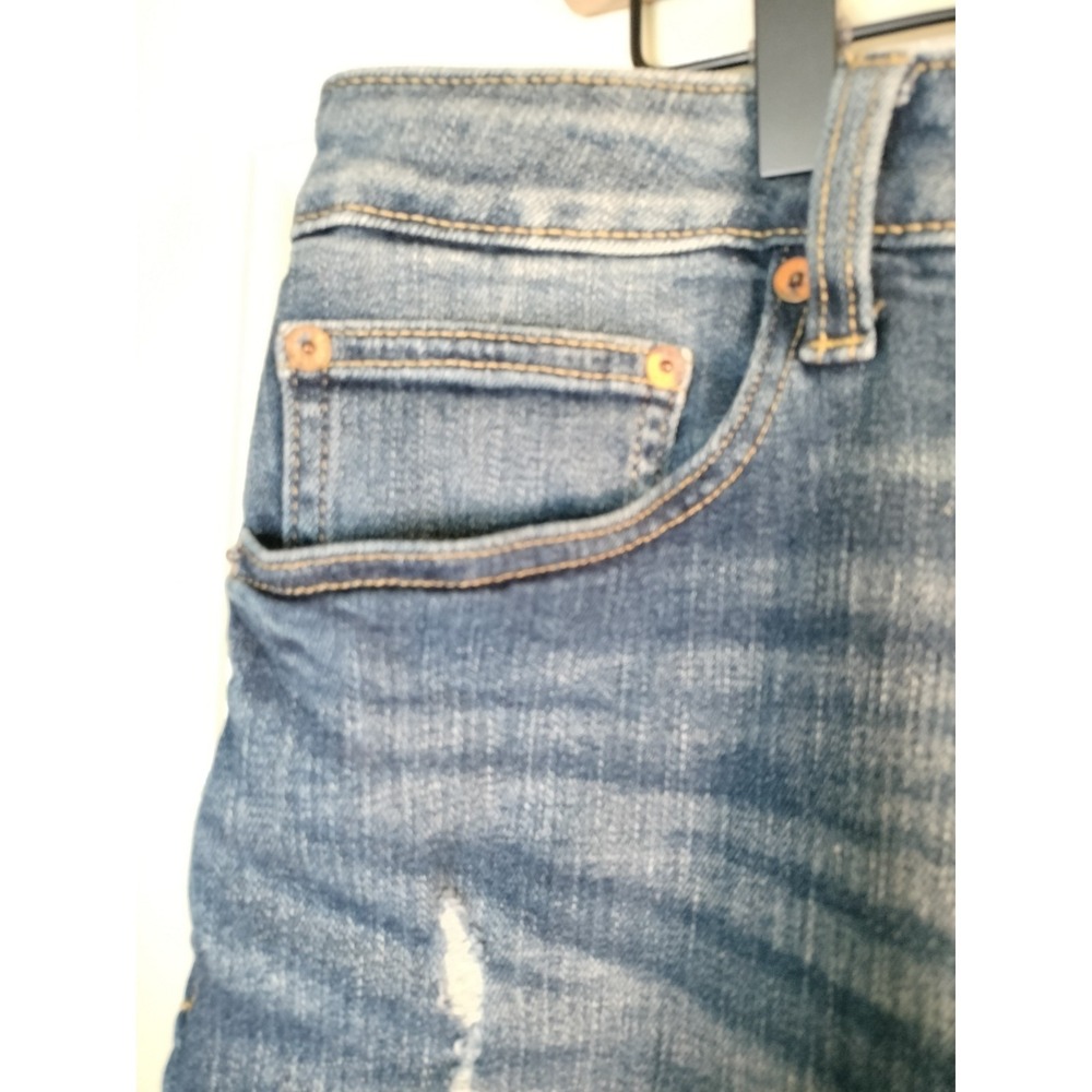 American Eagle Men's Distressed Denim Shorts 36 Patched Rip & Repair Raw Hem - Picture 15 of 16